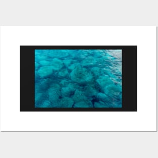 Beautiful clear sea water, in Greece, spring day Posters and Art